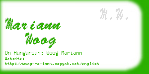 mariann woog business card